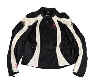 Shift Motorcycle Racing Jacket With Built In Pads Women’s Large Black White